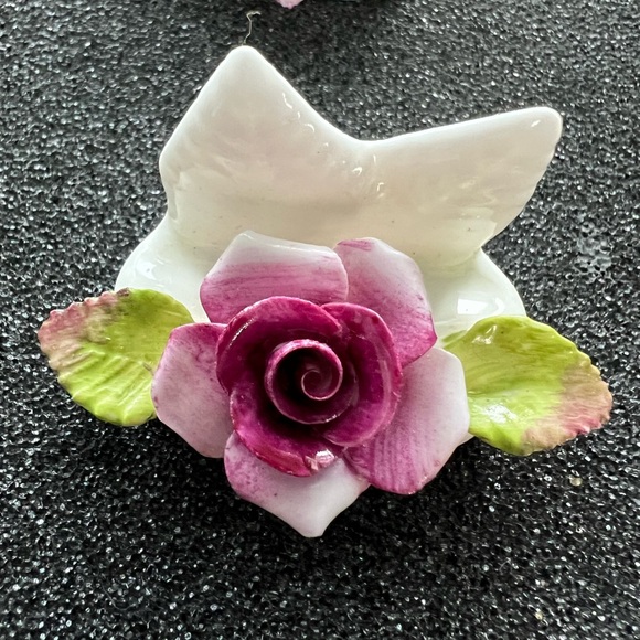 Card Holder Coalport Porcelain bone china, 8 pieces made in England, pre-owned. - Picture 2 of 11